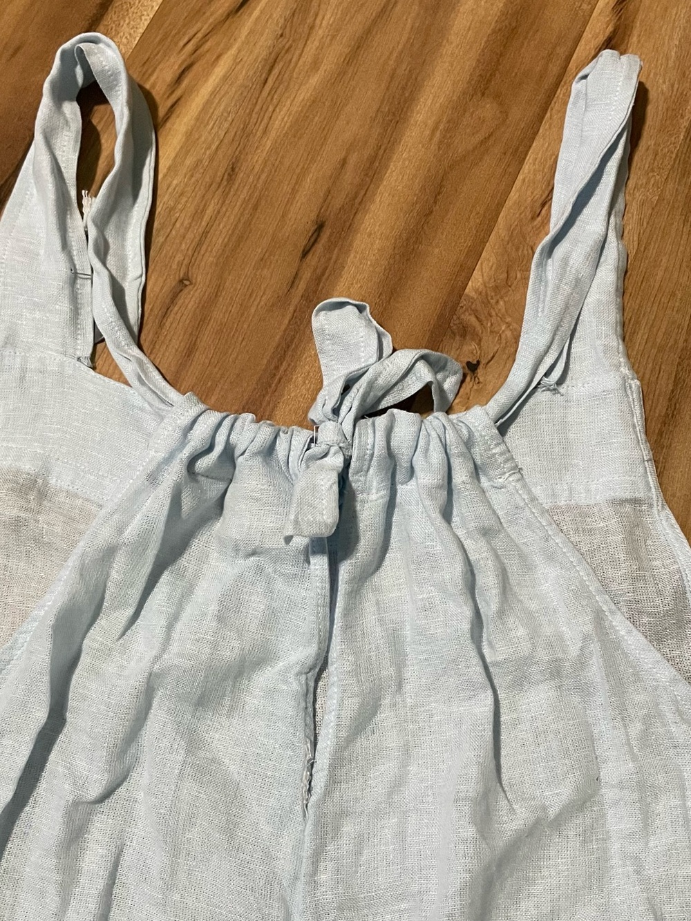 NWT Haute Hippie Style Linen Blend Wide Leg Jumpsuit Light Blue Large L - Picture 5 of 8